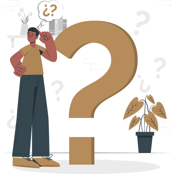 an avatar stand with Question mark symbol